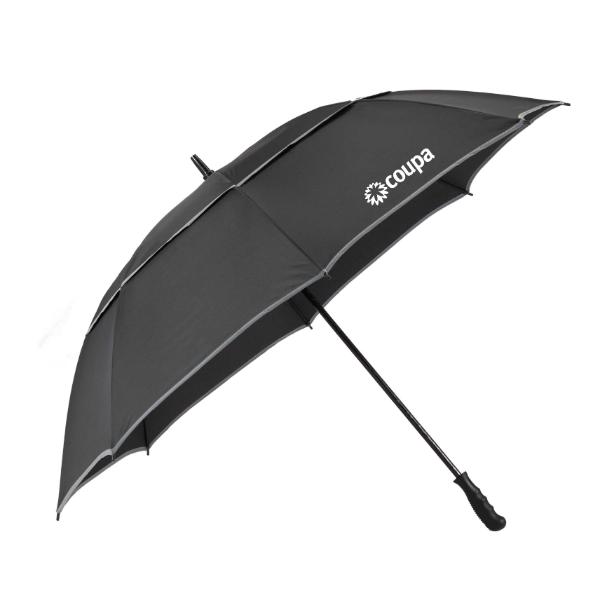 62" rPET Golf Umbrella w/ Reflective Trim