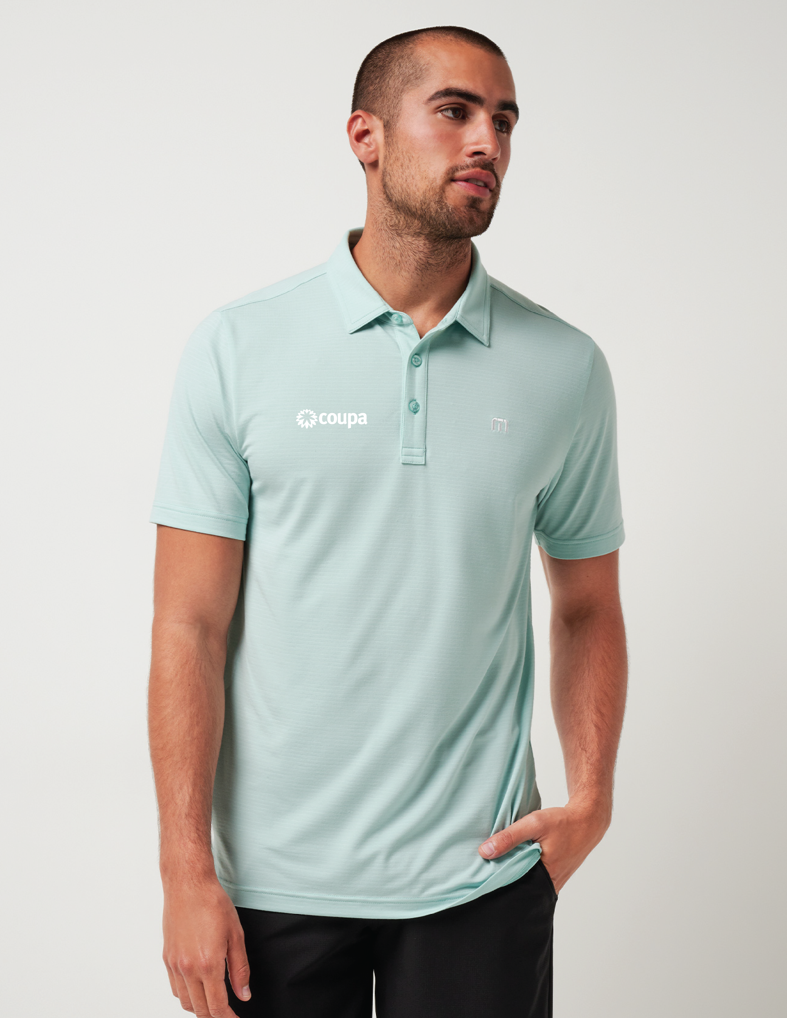 Coupa Branded Men's TravisMathew - Heater Polo (Eggshell Blue)